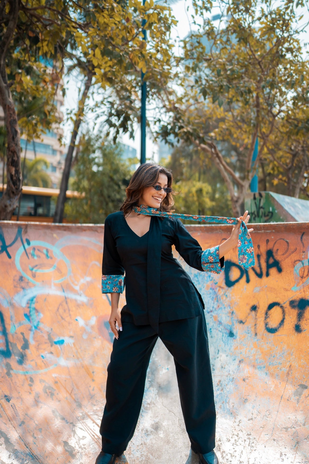 Kaira Cotton Kurti (Black)
